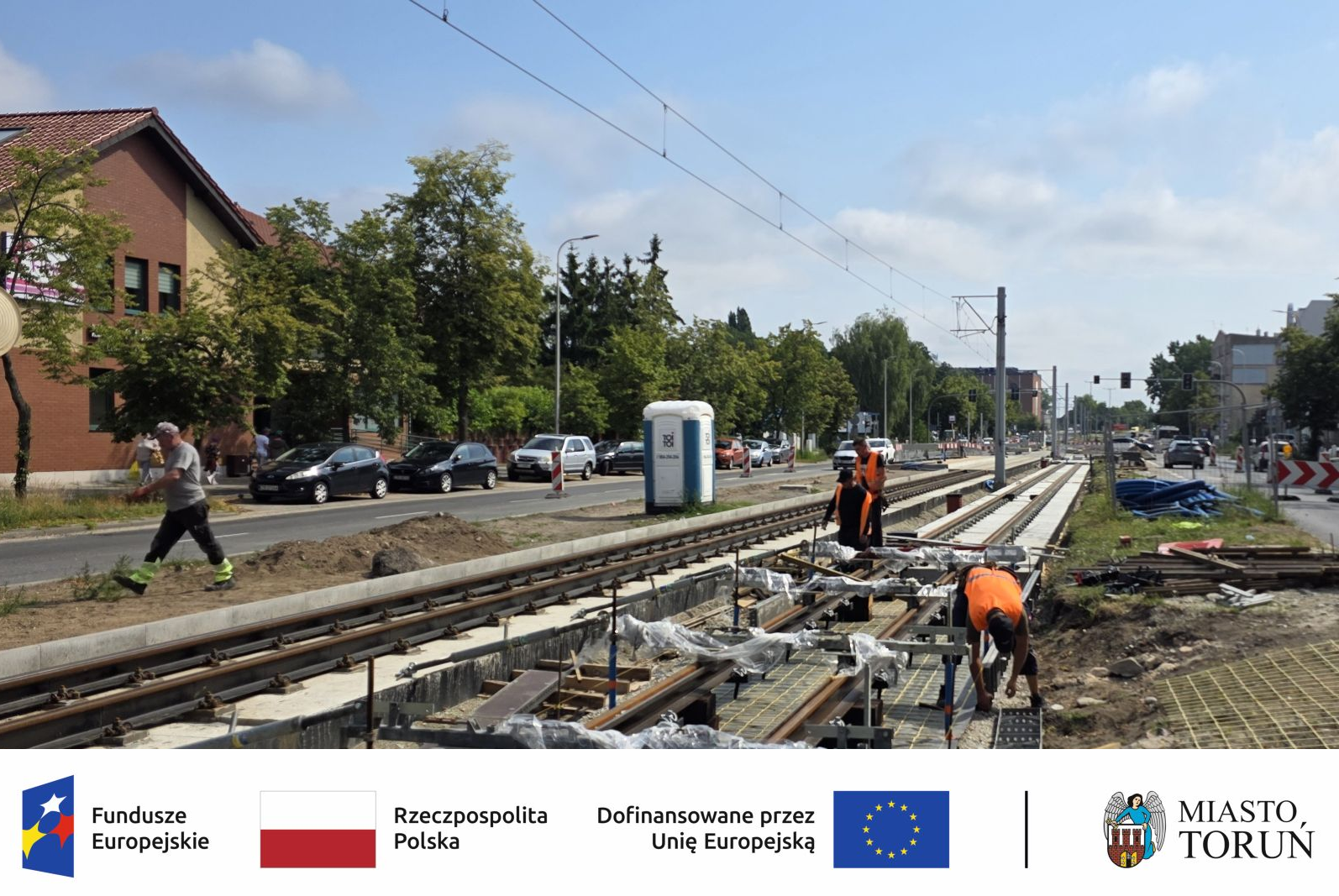 
Trwa modernizacja dwóch odcinków toruńskich torowisk tramwajowych - w ciągu ul. Kościuszki i Ko...